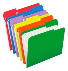FILE FOLDER REINFORCED LETTER 1/3 CUT ASST PK OF 100