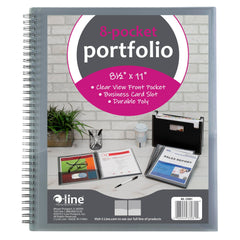 PORTFOLIO POLY SPIRAL 8 POCKET SMOKE CLI33081