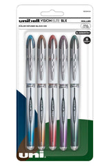 PEN ROLLERBALL VISION ELITE BLX .8MM ASST SET OF 5