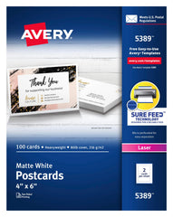 POSTCARDS AVERY LASER 4X6 IN WHITE BX OF 100
