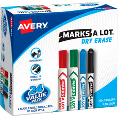 MARKERS DRY ERASE MARKS-A-LOT LOW ODOR ASST SET/24