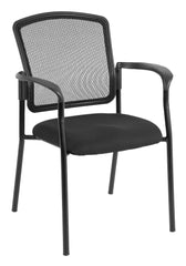 MESH BACK GUEST CHAIR EUROTECH DAKOTA WITH 4 LEG BASE AND ARMS BLACK