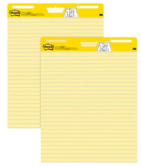 PAPER EASEL POST IT 25X30 RULED YELLOW PK OF 2