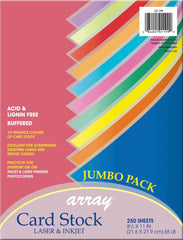 CARD STOCK 8.5X11 ASST COLORFUL ASST PK OF 250