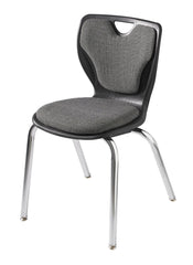 CHAIR - CLASSROOM SELECT - CONTEMPORARY 4-LEG - PADDED SEAT AND BACK - 18 IN - SPECIFY SEAT AND BACK COLOR - SPECIFY FABRIC COLOR - SPECIFY FRAME COLOR - GLIDE - SPECIFY GLIDE TYPE - CHROME