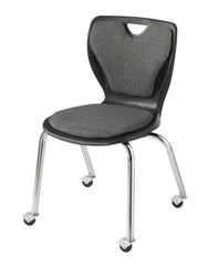 CHAIR - CLASSROOM SELECT - CONTEMPORARY 4-LEG - PADDED SEAT AND BACK - 18 IN A+ - SPECIFY SEAT AND BACK COLOR - SPECIFY FABRIC COLOR - SPECIFY FRAME COLOR - CASTER - CHROME