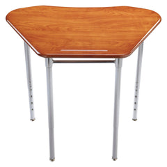 DESK - CLASSROOM SELECT - CONTEMPORARY COLLABORATION STANDING HEIGHT - HEXAGON 33 W X 21 D - 30-43 INCH ADJ HEIGHT - LAMINATE - LOCKEDGE - SPECIFY TOP COLOR - SPECIFY EDGE COLOR - BOOKBOX - SPECIFY BOOKBOX TYPE - GLIDE