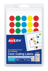 LABEL CODING TRANSPARENT 3/4 IN ASST PK OF 1015 AVE05473