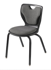 CHAIR - CLASSROOM SELECT - CONTEMPORARY 4-LEG - PADDED SEAT AND BACK - 18 IN A+ - SPECIFY SEAT AND BACK COLOR - SPECIFY FABRIC COLOR - SPECIFY FRAME COLOR - GLIDE - SPECIFY GLIDE TYPE - POWDERCOAT