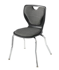 CHAIR - CLASSROOM SELECT - CONTEMPORARY MUSIC CHAIR - PADDED SEAT - 18 IN - SPECIFY SEAT AND BACK COLOR - SPECIFY FABRIC COLOR - CHROME - SPECIFY GLIDE TYPE