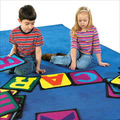 FLAGSHIP CARPETS - BUILDING BLOCKS - SET OF 26 - 12-INCH SQUARES - PRIMARY COLOR