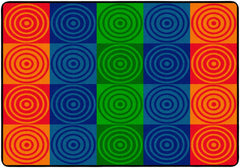 FLAGSHIP CARPETS - BULLSEYE BLOCK - 6 FT X 8 FT 4 IN RECTANGLE