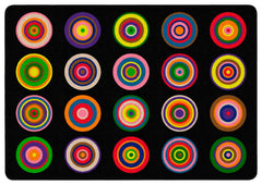 FLAGSHIP CARPETS - COLOR RINGS - RECTANGLE - 5 FT 10 IN X 8 FT 4 IN - SPECIFY NUMBER OF SEATS - SPECIFY COLOR