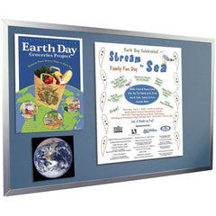 CORK TACKBOARD - MOORECO - 4 X 6 FOOT - ALUMINUM FRAME - 4 H X 6 W FT - SPECIFY TACKBOARD COLOR