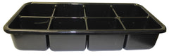 TRAY 19 X 9-1/2 X 3-1/2 IN 8 COMPARTMENT BLACK
