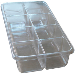 TRAY 19 X 9-1/2 X 3-1/2 IN 8 COMPARTMENT CLEAR