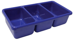 TRAY 10-1/2 X 5-1/2 X 2-1/2 IN 3 COMPARTMENT BLUE
