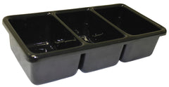 TRAY 10-1/2 X 5-1/2 X 2-1/2 IN 3 COMPARTMENT BLACK