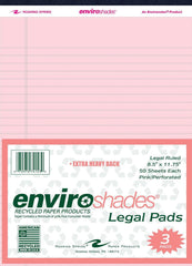 PAPER LEGAL PAD 8.5X11.75 PINK 50 SHEETS PK OF 3