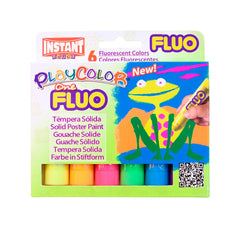PAINT TEMPERA STICKS PLAYCOLOR RICHESON FLUORESCENT SET OF 6