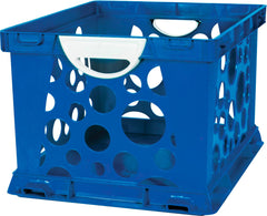 CONTAINER STORAGE STOREX LARGE CRATE W/HANDLES OPAQUE BLUE/WHITE