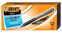 PEN BU3 RETRACTABLE 1.0MM MEDIUM POINT BLACK PACK OF 12