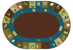 CARPETS FOR KIDS - PREMIUM LEARNING BLOCKS - 6 FT X 9 FT OVAL - BROWN