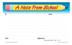 FORM COMMUNICATION NOTE FROM SCHOOL 5X8 CBLS W/C 2PT 50 SETS/PAD 1037