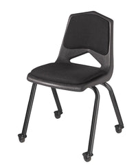 CHAIR - CLASSROOM SELECT - ROYAL SEATING 1100 4-LEG CHAIR - PADDED SEAT AND BACK - 18 IN - SPECIFY SEAT AND BACK COLOR - SPECIFY FABRIC COLOR - BLACK - CASTER