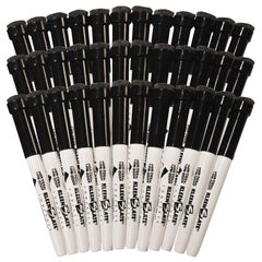 MARKER DRY ERASE WITH ERASER CAPS BLACK PACK OF 36