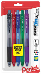 PEN GEL ENERGEL-X RETRACTABLE .5MM ASST CLASSIC SET OF 5