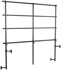 STAGES AND RISERS - NATIONAL PUBLIC SEATING BACK GUARDRAIL FOR 4-LEVEL TRANSPORT RISER - BLACK - 70-1/2 X 3 X 74-1/4