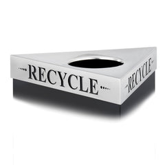 STAINLESS STEEL LID TRIFECTA FOR WASTE RECEPTACLES ETCHED WORD RECYCLE ON LID