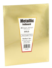 BOARD METALLIC GOLD FOILBOARD 8.5X11 PACK OF 25