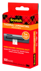 LAMINATING POUCH - SCOTCH BUSINESS CARD SIZE - 2-1/4 X 3-3/4 INCH - 5MIL - PACK OF 100