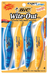 CORRECTION TAPE BIC WITE-OUT EXACT LINER PACK OF 4