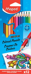 PENCILS COLORED MAPED TRIANG COLORPEPS ASST COLORS SET OF 12
