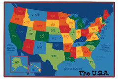 CARPETS FOR KIDS - KIDSVALUE PLUS USA MAP - 6 FT X 9 FT RECTANGLE
