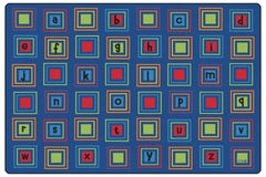CARPETS FOR KIDS - PREMIUM LITERACY SQUARES - 6 FT X 9 FT RECTANGLE - PRIMARY