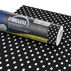 PAPER ROLL FADELESS DESIGNS 48 IN X 50 FT CLASSIC DOTS BLACK/WHITE
