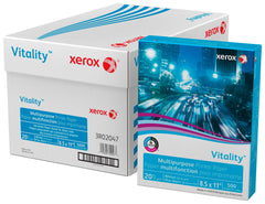 PAPER XEROX VITALITY 8.5X11 IN WHITE CASE OF 10 REAMS