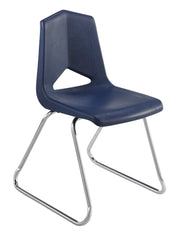 CHAIR - CLASSROOM SELECT - ROYAL SEATING 1100 SLED BASE CHAIR - 18 IN - SPECIFY SEAT AND BACK COLOR - CHROME