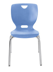 CHAIR - CLASSROOM SELECT - NEOCLASS 4-LEG CHAIR - 18 IN A+ - SPECIFY SEAT AND BACK COLOR - ROUND - SPECIFY FRAME COLOR - GLIDE - SPECIFY GLIDE TYPE - CHROME