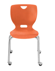 CHAIR - CLASSROOM SELECT - NEOCLASS 4-LEG CHAIR - 18 IN A+ - SPECIFY SEAT AND BACK COLOR - ROUND - SPECIFY FRAME COLOR - CASTER - CHROME
