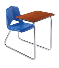 DESK - CLASSROOM SELECT - ROYAL SEATING 1400 SLED BASE COMBO - 18 IN A+ - 18 X 24 IN - LAMINATE - LOCKEDGE - CHROME - SPECIFY SEAT AND BACK COLOR - SPECIFY TOP COLOR - SPECIFY EDGE COLOR
