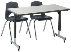 TABLE - CLASSROOM SELECT - RECTANGLE PEDESTAL LEG ACTIVITY TABLE - 48 W X 30 D IN - MARKERBOARD - T-MOLD - SPECIFY TOP COLOR - SPECIFY EDGE COLOR - CASTER