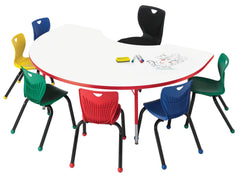 TABLE - CLASSROOM SELECT - KIDNEY ACTIVITY TABLE - 96 W X 48 D IN - SPECIFY PRODUCT HEIGHT - MARKERBOARD - T-MOLD - SPECIFY TOP COLOR - SPECIFY EDGE COLOR - SPECIFY LEG COLOR - STANDARD