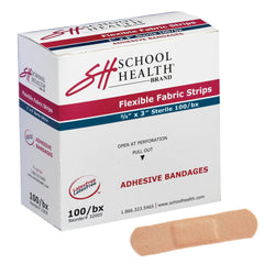 SCHOOL HEALTH BANDAGE ADHESIVE FLEXIBLE FABRIC 3/4 X 3 INCHES - PACK OF 100
