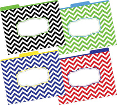 FILE FOLDERS LETTER NAUTICAL CHEVRON SET OF 12