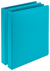 BINDER VIEW ROUND RING EARTHS CHOICE 1 IN TURQUOISE PACK OF 2